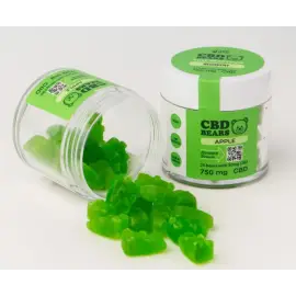 Желейні CBD ведмедики в банці зі смаком яблука, 750 мг CBD, 25 шт