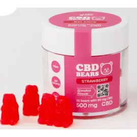 Желейні CBD ведмедики в банці зі смаком полуниці, 500 мг CBD, 25 шт.