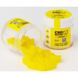 Желейні CBD ведмедики в банці зі смаком лимону, 1000 мг CBD, 25 шт.