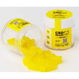 Желейні CBD ведмедики в банці зі смаком лимону, 1000 мг CBD, 25 шт.