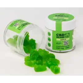Желейні CBD ведмедики в банці зі смаком яблука, 750 мг CBD, 25 шт