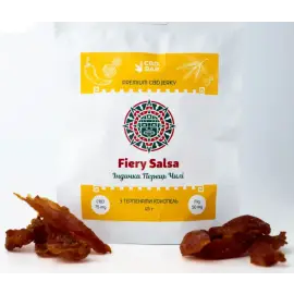 CBD джерки з індички "Fiery Salsa" - 75 мг КБД, 50 мг Магнію, 45 г